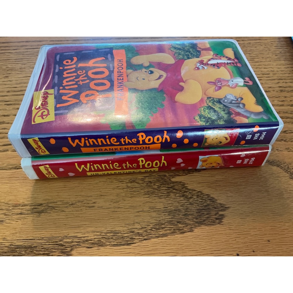 Disney Winnie the Pooh VHS Lot Un-Valentine's Day Frankenpooh Clamshell Cases - Picture 4 of 8